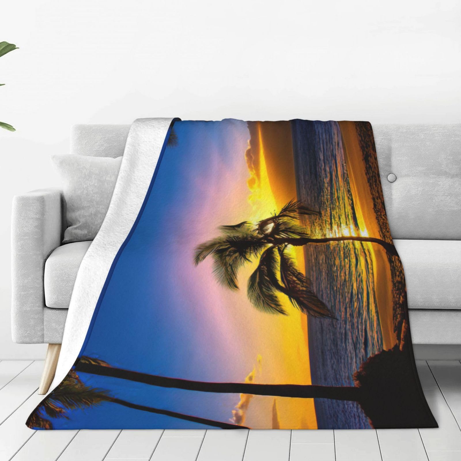 Couverture polaire hawaïenne en flanelle pour lit et canapé de salon