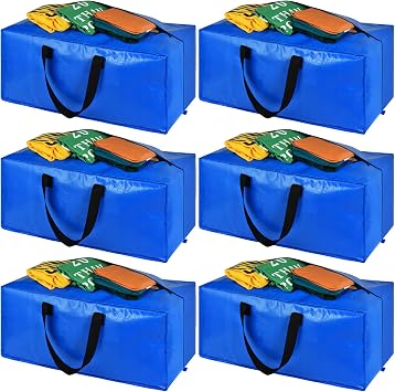 Heavy Duty Blue Moving Bags with Strong Zipper Handles Backpack Straps