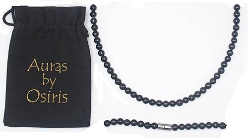 Collar de cristales curativos para hombre de 19", 24" y 30" de largo con cuentas de gemas de 1564" (6mm) 516" (8mm) 2564" (10 mm) 1532" (12 mm)