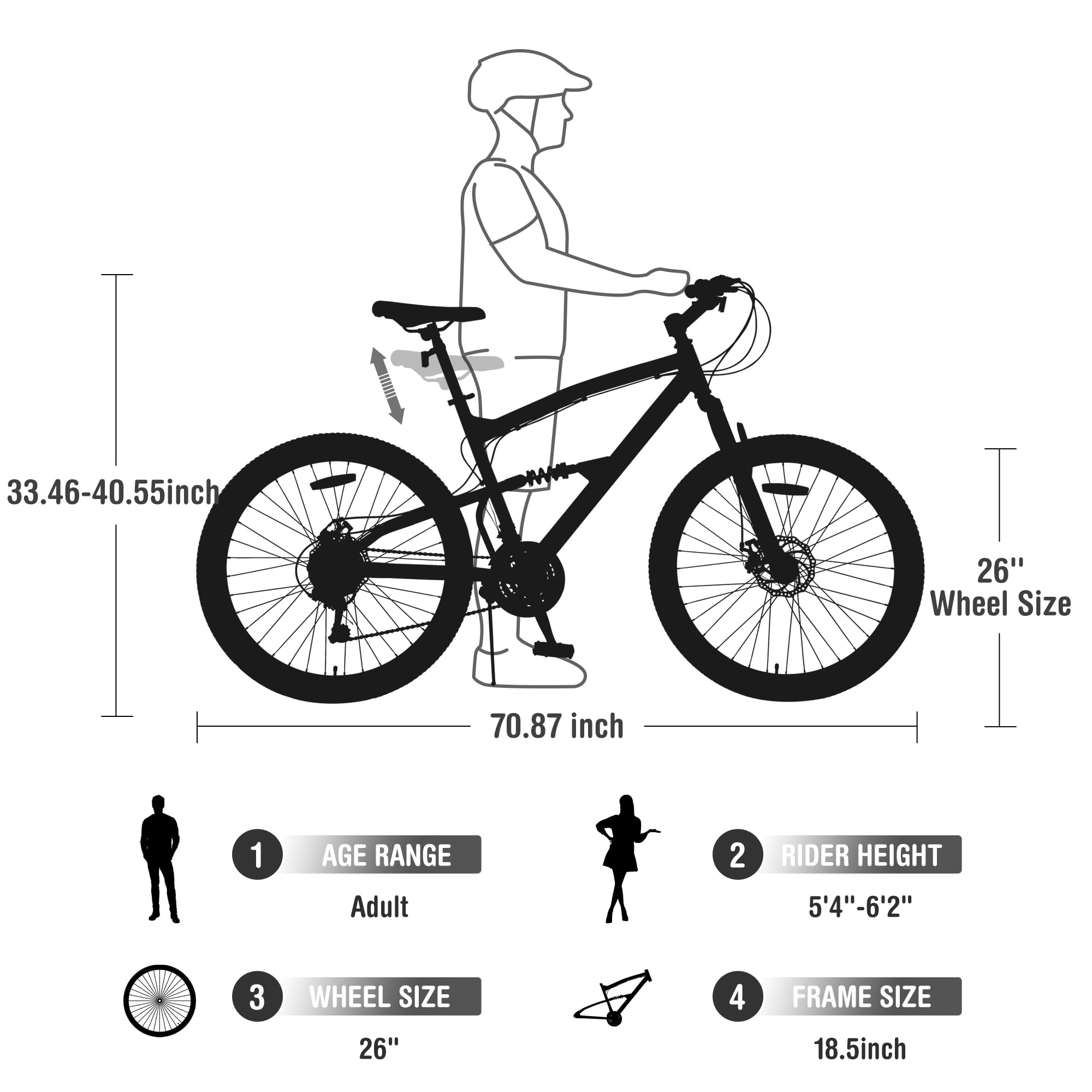 Amazon.com : ZUKKA 26 Inch Mountain Bike 21 Speed Mountain Bike