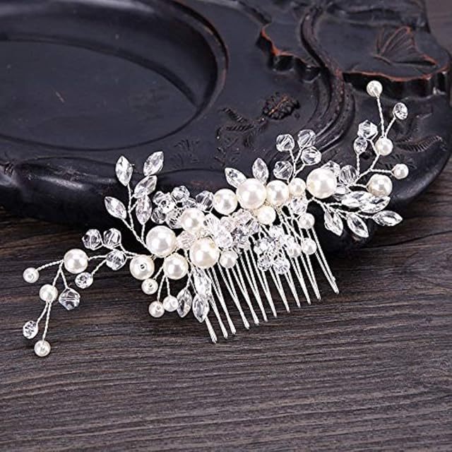 Samidy Bridal Flower Side Hair Clips Pearl Bridal Headpiece Wedding Accessories