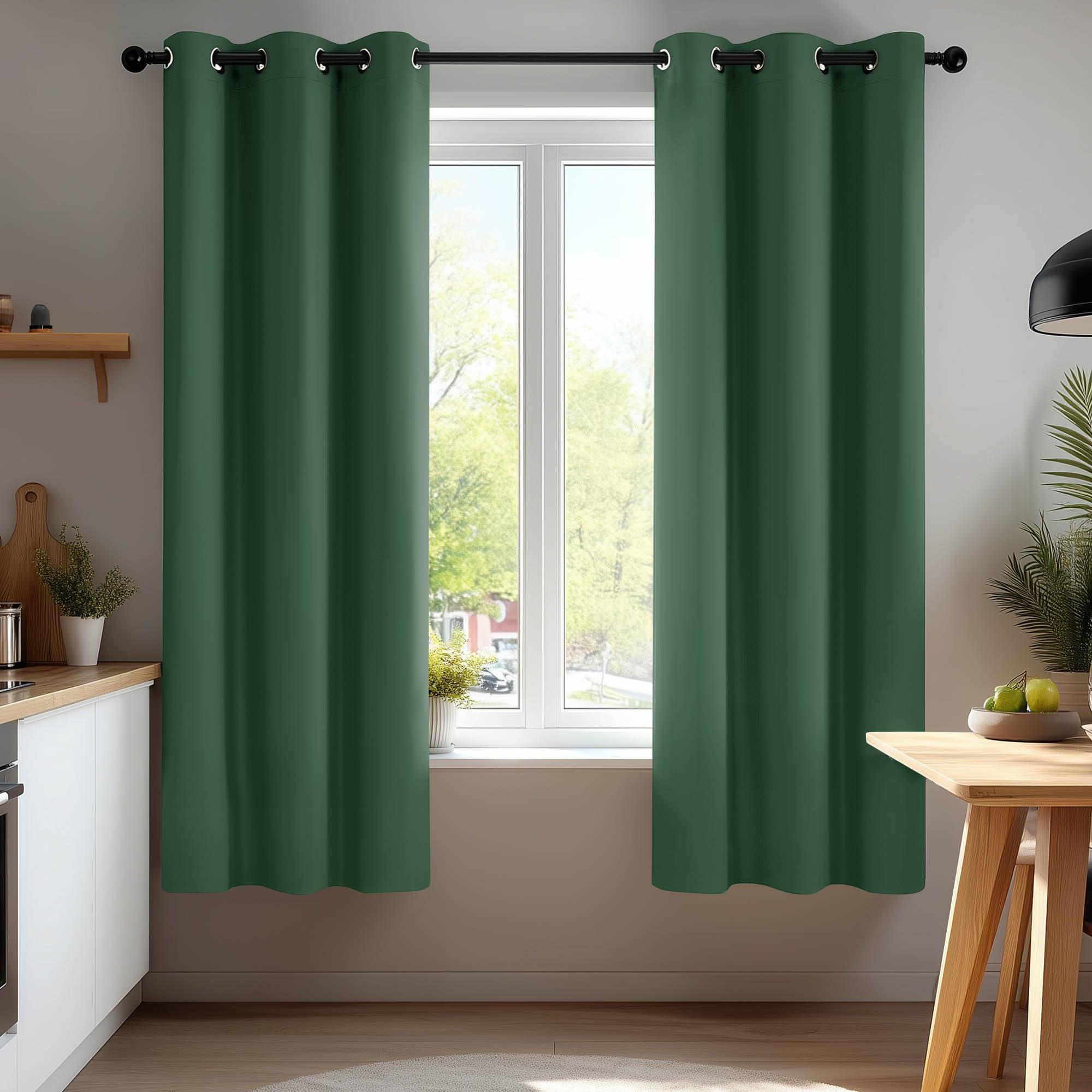 Deconovo Black Curtains Bedroom 52 x 84 Inch Thermal Insulated Energy Saving Eyelet Blackout Curtains for Living Room Black 1 PAIR — view 43