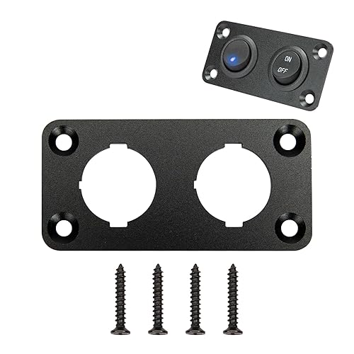 SDAQGE Panel de interruptores, redondo de 12 voltios, panel de interruptores marinos de aluminio, impermeable, panel de interruptor basculante para