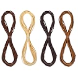 4 Pcs Leather Cord Thread, Leather Shoes Laces String Suede String for Beading Jewelry Making, DIY Crafts, Necklace, Bracelet, Beading (4 Colors, 1.2mm x 5.47 Yards)