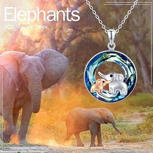 Collar De Plata De Ley 925 Con Elefante Madre Y Bebé - Símbolo De Amor, Regalo Para Mamá O Amantes Elefantes