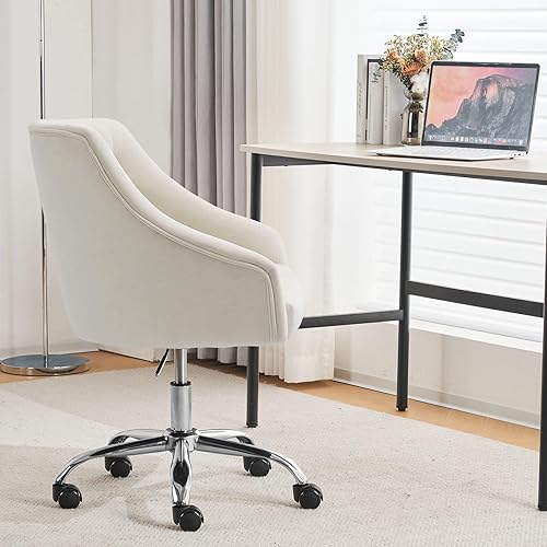 Miniatura 3 de ANOUR Silla moderna de oficina en casa, silla de trabajo ajustable de terciopelo, silla de escritorio para niños, sillón giratorio, silla de tocador