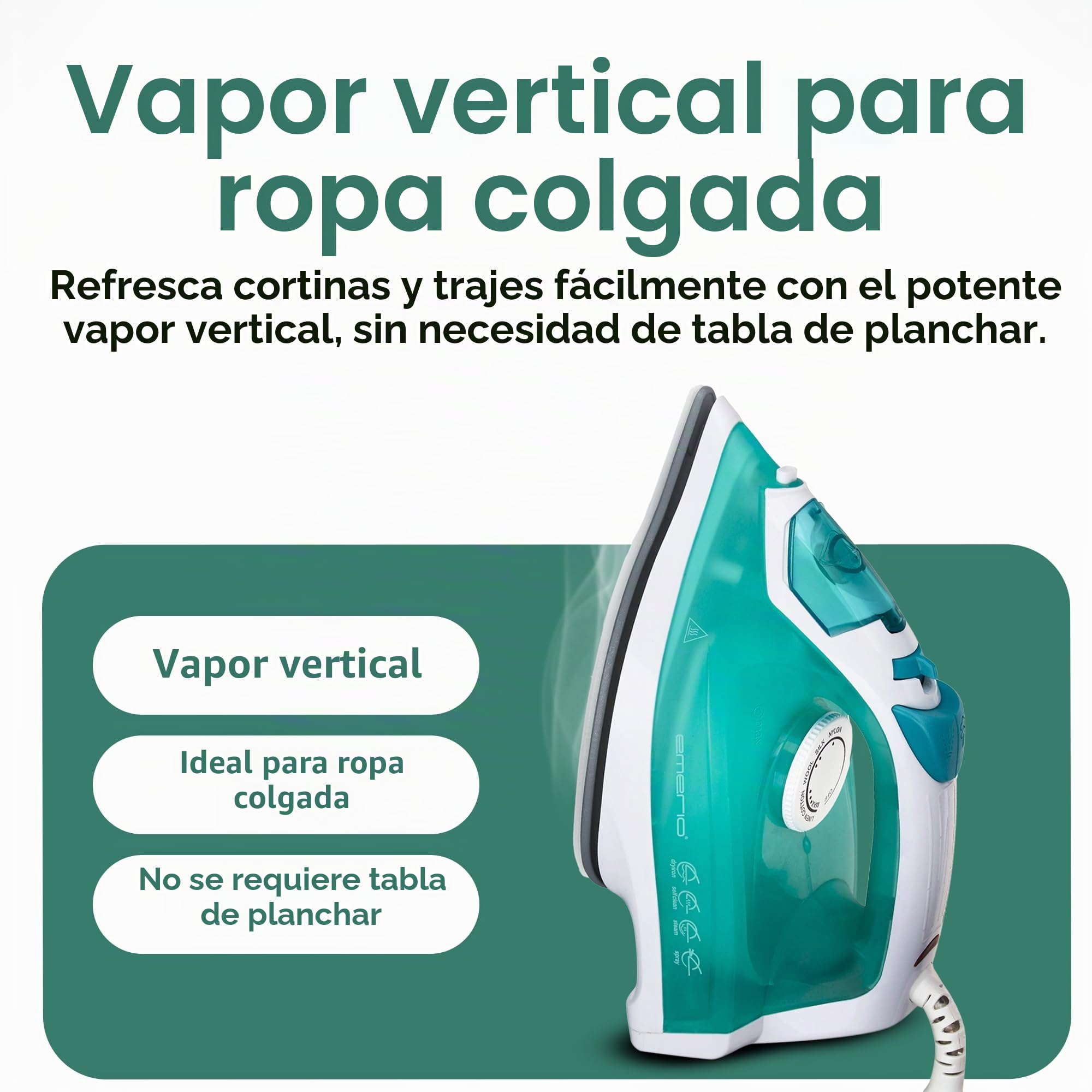 Emerio SI-110298.4 - Plancha de vapor (2000 W, suela de cerámica, autolimpieza, función de pulverización de agua, antigoteo, vapor vertical, depósito de agua generoso de 200 ml, SI-110298.4)