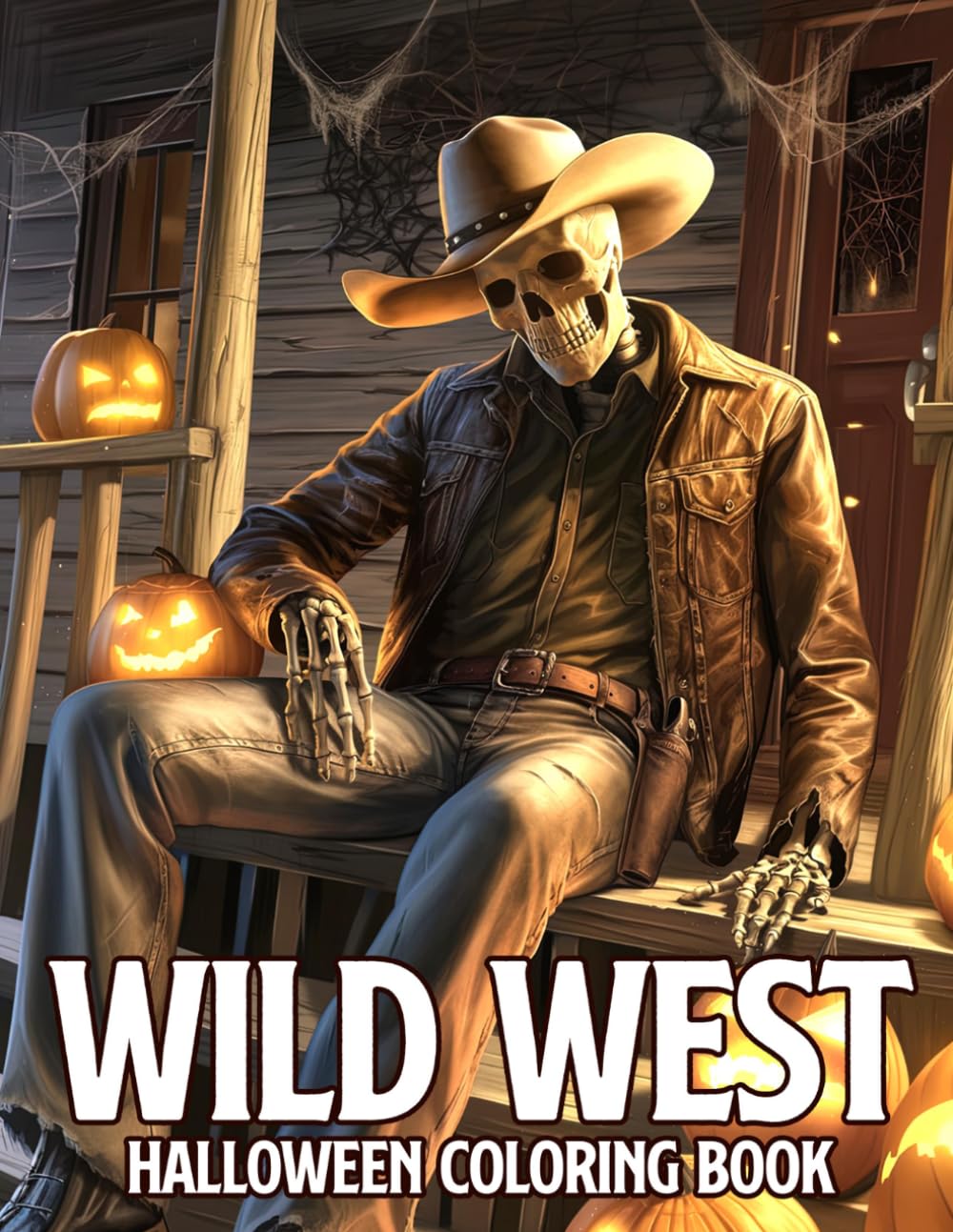 Wild West Halloween Coloring Book: Spooky Cowboy Coloring Pages Featuring Haunted Saloons, Pumpkin Bandits, Funny Frontier Ghosts, and Fall Western Fun
