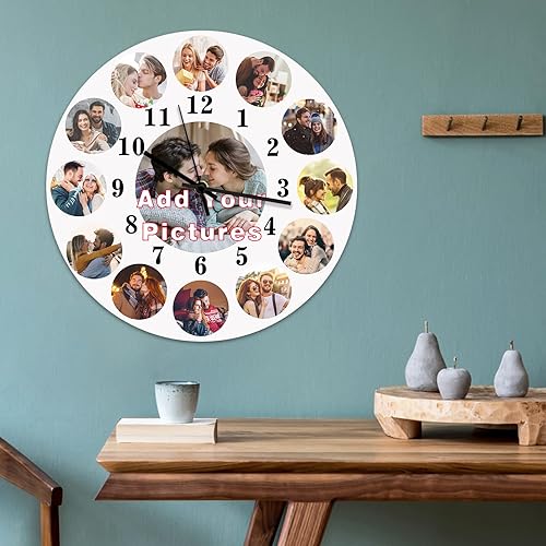 Miniatura 2 de Reloj personalizado con imagen, relojes personalizados para paredes, reloj con foto personalizado, regalo para el día de San Valentín, día de la