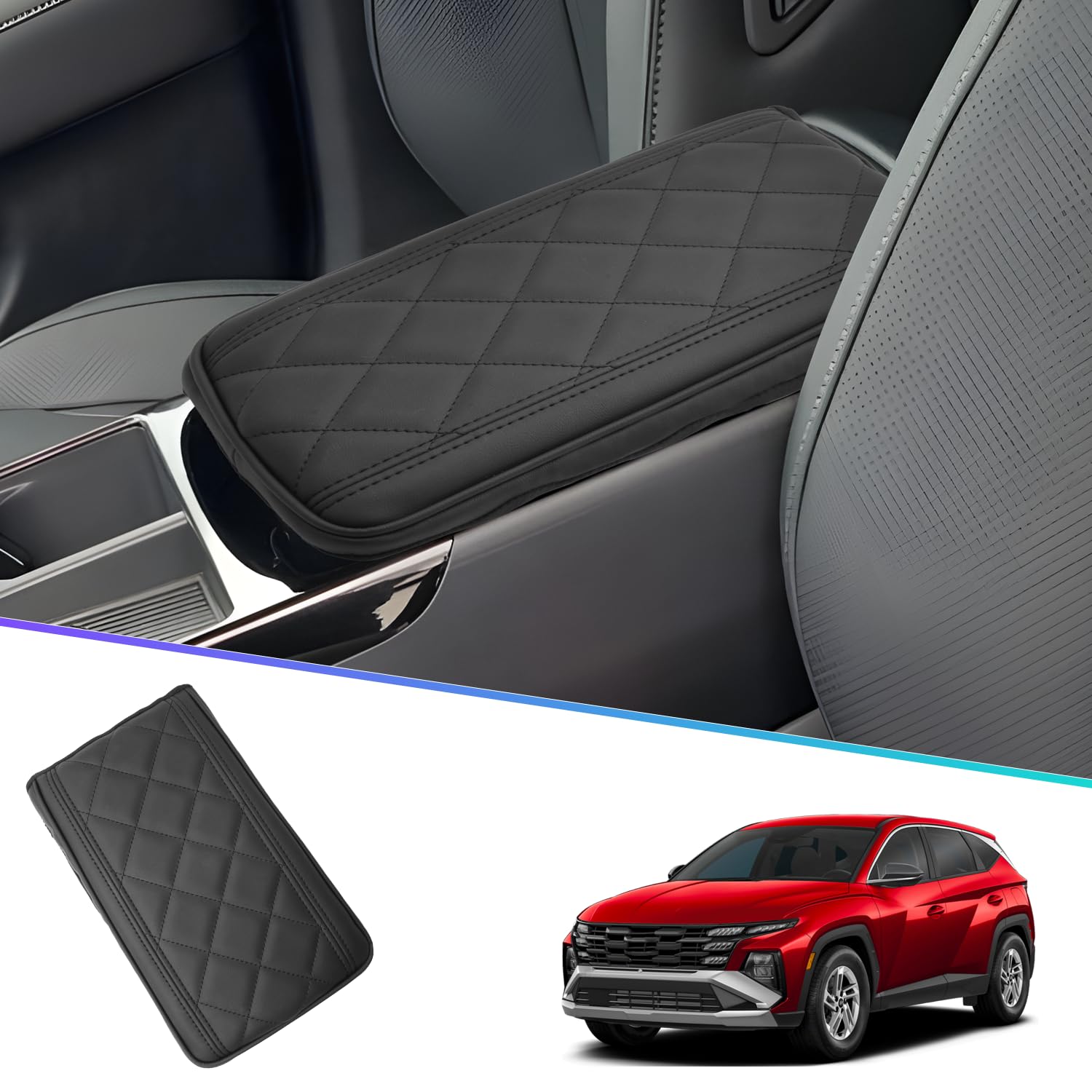 SHAOHAO Housse d'accoudoir Central Compatible avec Hyundai Tucson NX4 2025 2026 Console Centrale Housse d'accoudoir Central Hyundai Tucson 2025 Accessoires