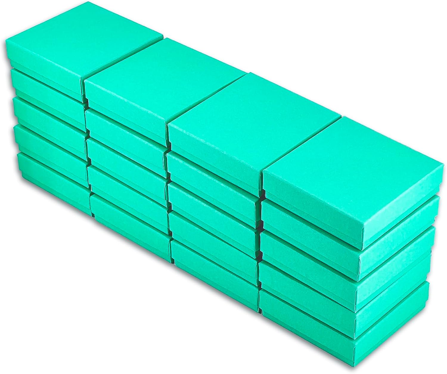 TheDisplayGuys - 100-Pack #33 Cotton Filled Cardboard Paper Jewelry Boxes Gift Case - Teal Green (3.5" x 3.5" x 1.0") - for Shipping or Storage : Arts, Crafts & Sewing