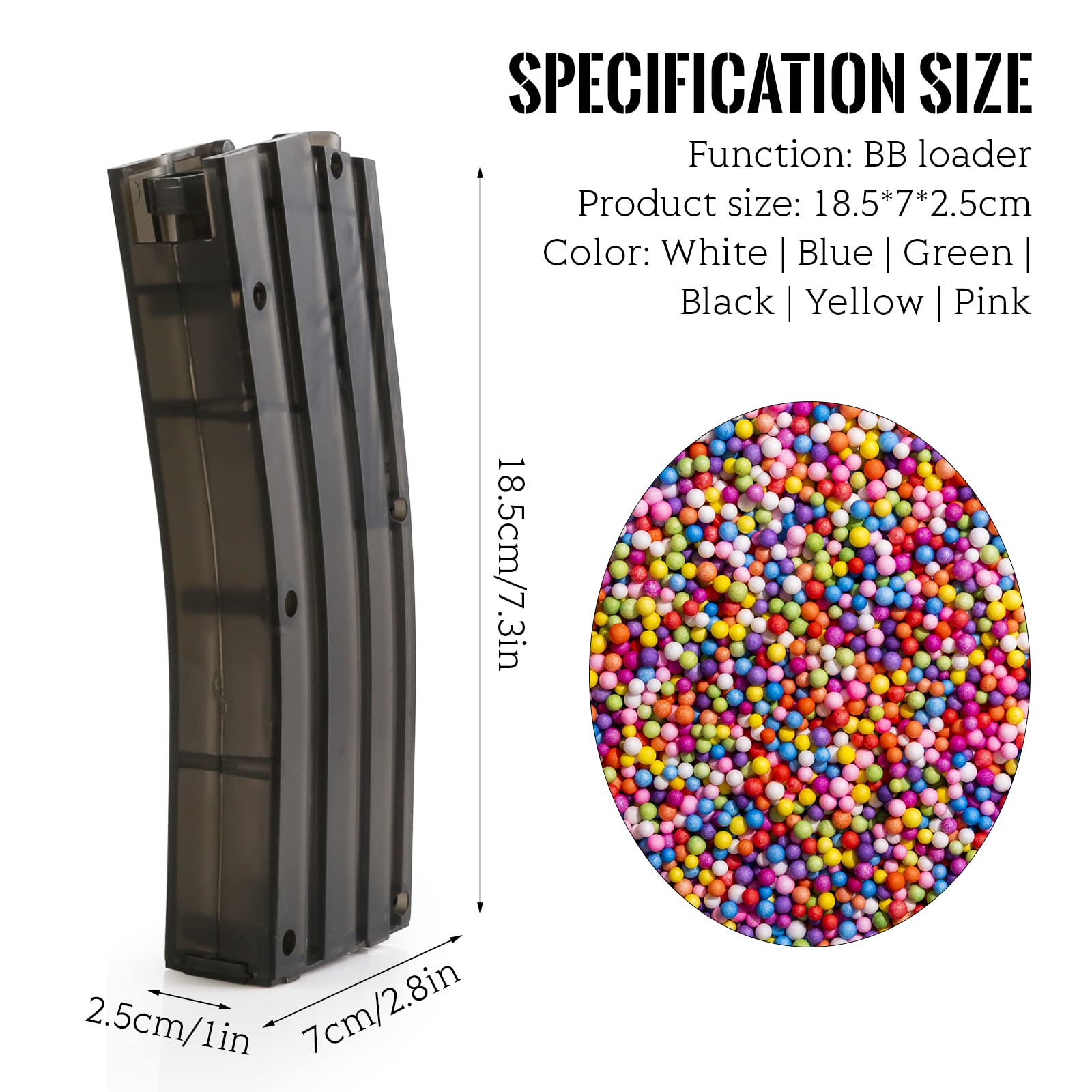Airsoft Speed Loader Airsoft Paintball Semplificato 500Rd Bb Speed Loader Speedloader Tattico Militare Bb Box per Giochi di Guerra Accessori per Caccia con Pistola