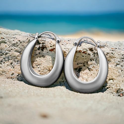 Miniatura 2 de Dainty Huggie Hoop Earrings Jewelry - Handmade Minimalist Everyday Wear Earrings, 14K Gold Plated Earring for Women, Girls, Mother, Sister (Silver