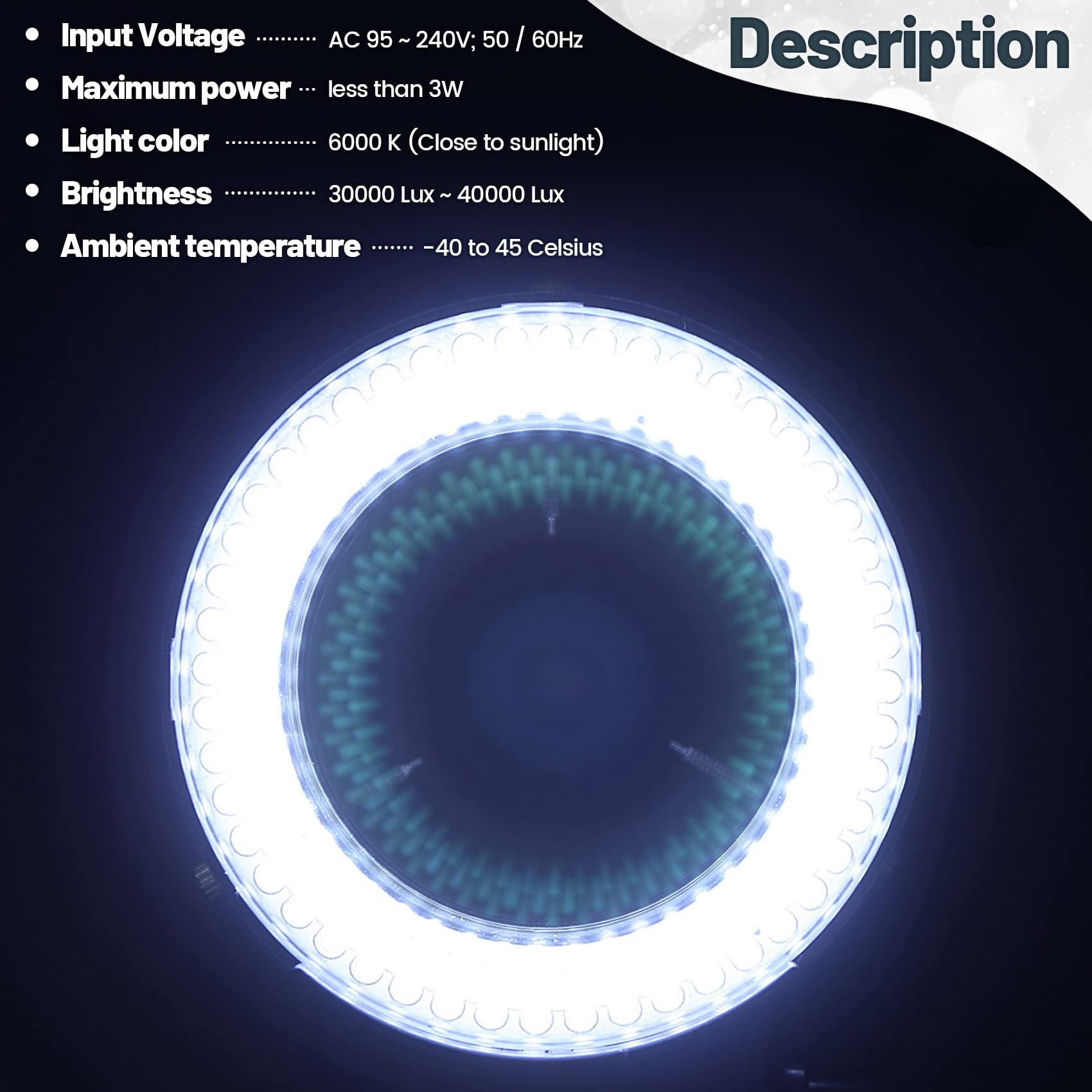 144 LED microscopio luce ad lampada regolabile 0-100%, Industriale ha Condotto la Macchina Fotografica, Microscopio della Luce lampada per microscopio stereo, fotocamera e mini tornio