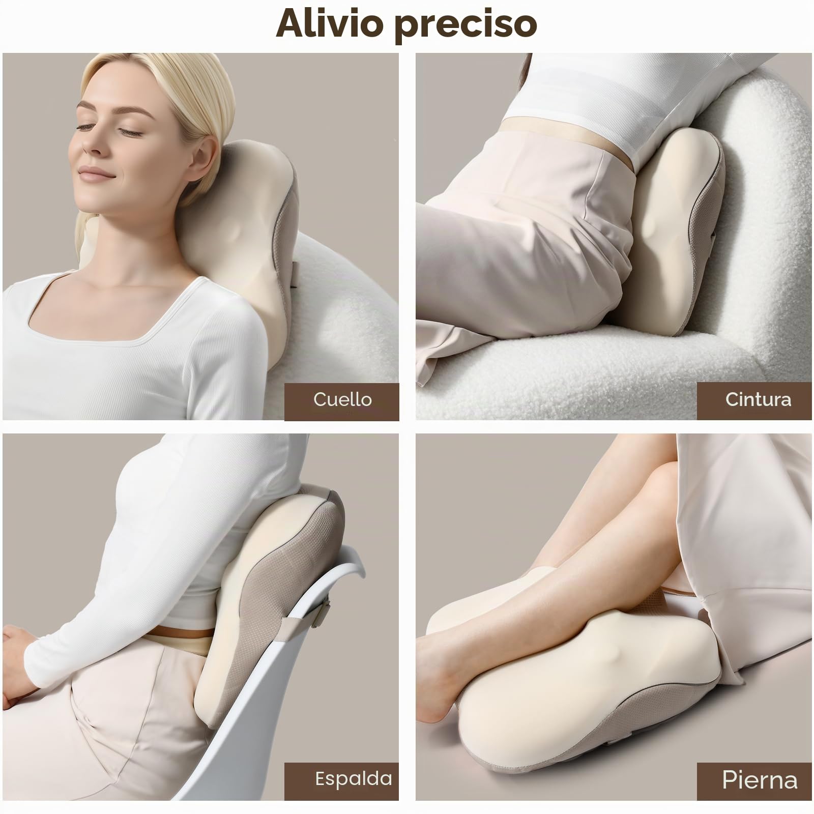 Arboleaf Cojín de Masajeador Shiatsu con Bluetooth y Control por APP, Masajeador Cuello, Espalda y Lumbar, Almohada de Masaje Eléctrico con Calor, Ideas de Regalo para Hombre, Mujere, Madre y Padre