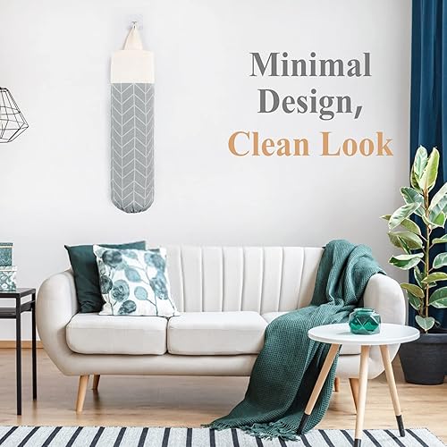 Miniatura 9 de Soporte para bolsas de plástico, soporte de pared para almacenamiento de bolsas de plástico, organizador de sacos de 2 unidades (gris francés +