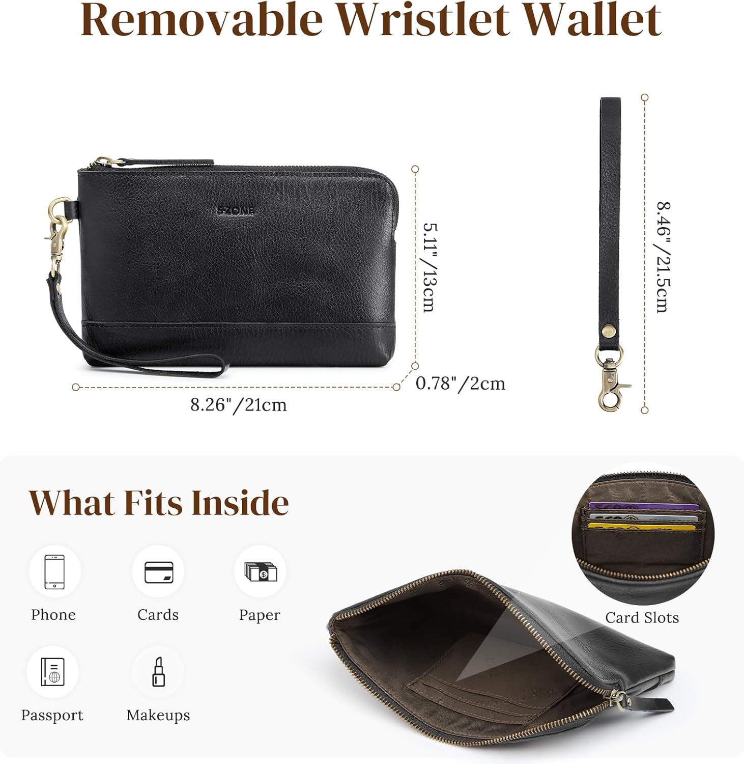 S-ZONE Leather Tote Bag for Women Large Shoulder Bag Work Top Handle Handbag Satchel Purse 2Pcs Set - Image 4