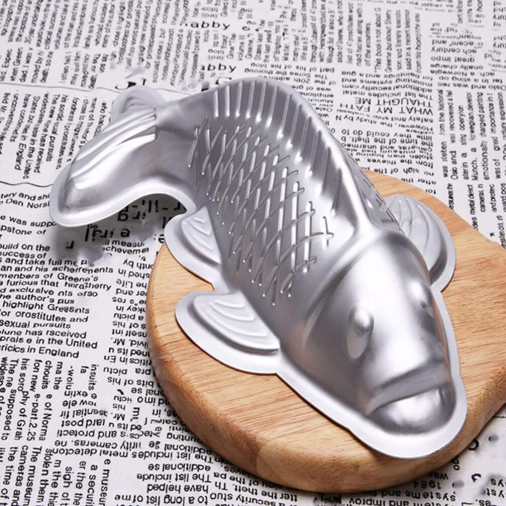 Kichvoe 2pcs Fish Shape Baking Mold Aluminum Cake Jelly and Chocolate Diy Mold for Creative Rice Cake Making Baking Tools for Home and Dessert Shops