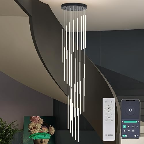 Modern LED Chandelier Clustered Led Pendant Light Black 25 Lights