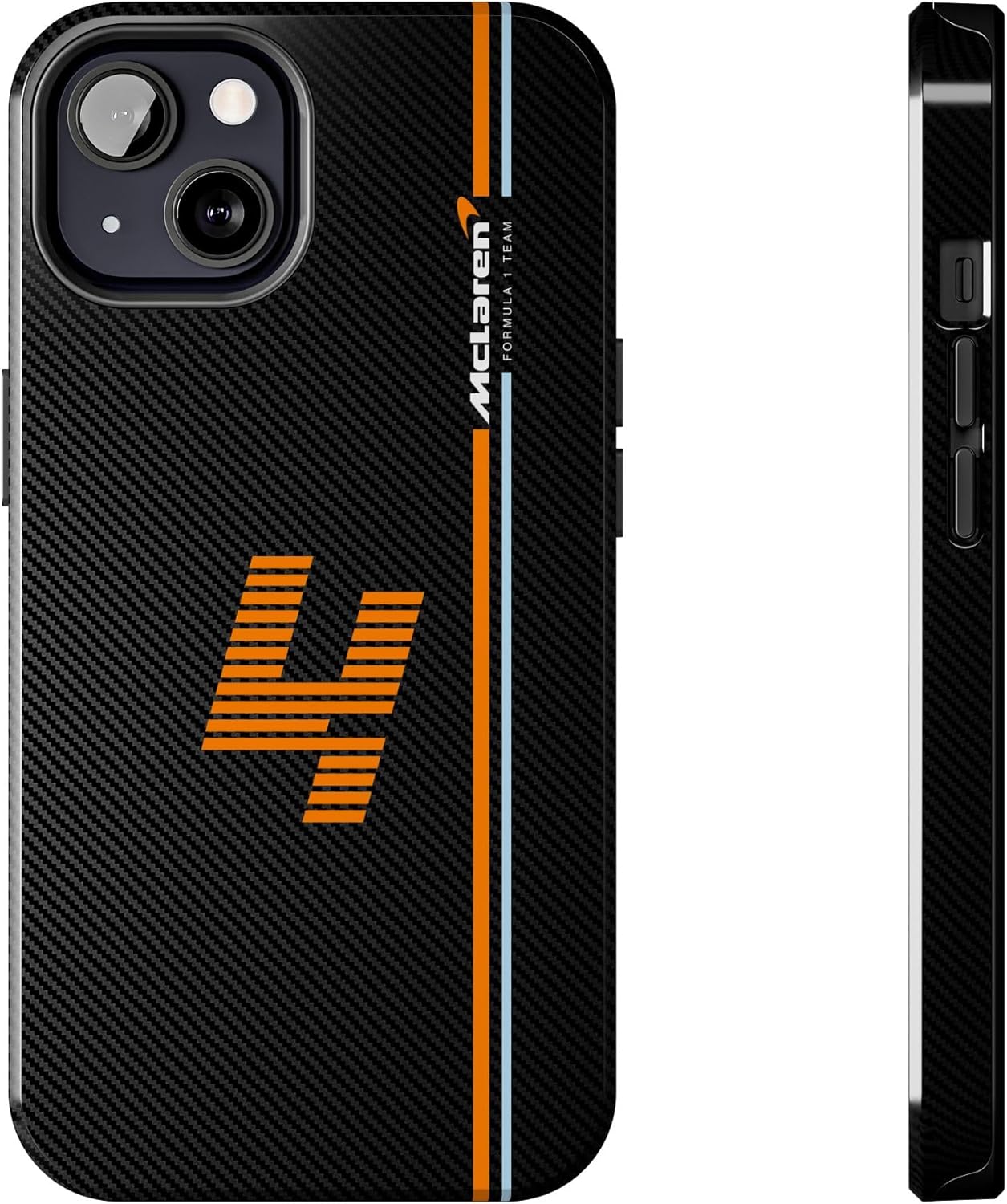 Racing-Inspired Carbon Fiber-Style Tough Phone Case Compatible with iPhone 17, 16, 15, 14, 13, 12, 11, X Series