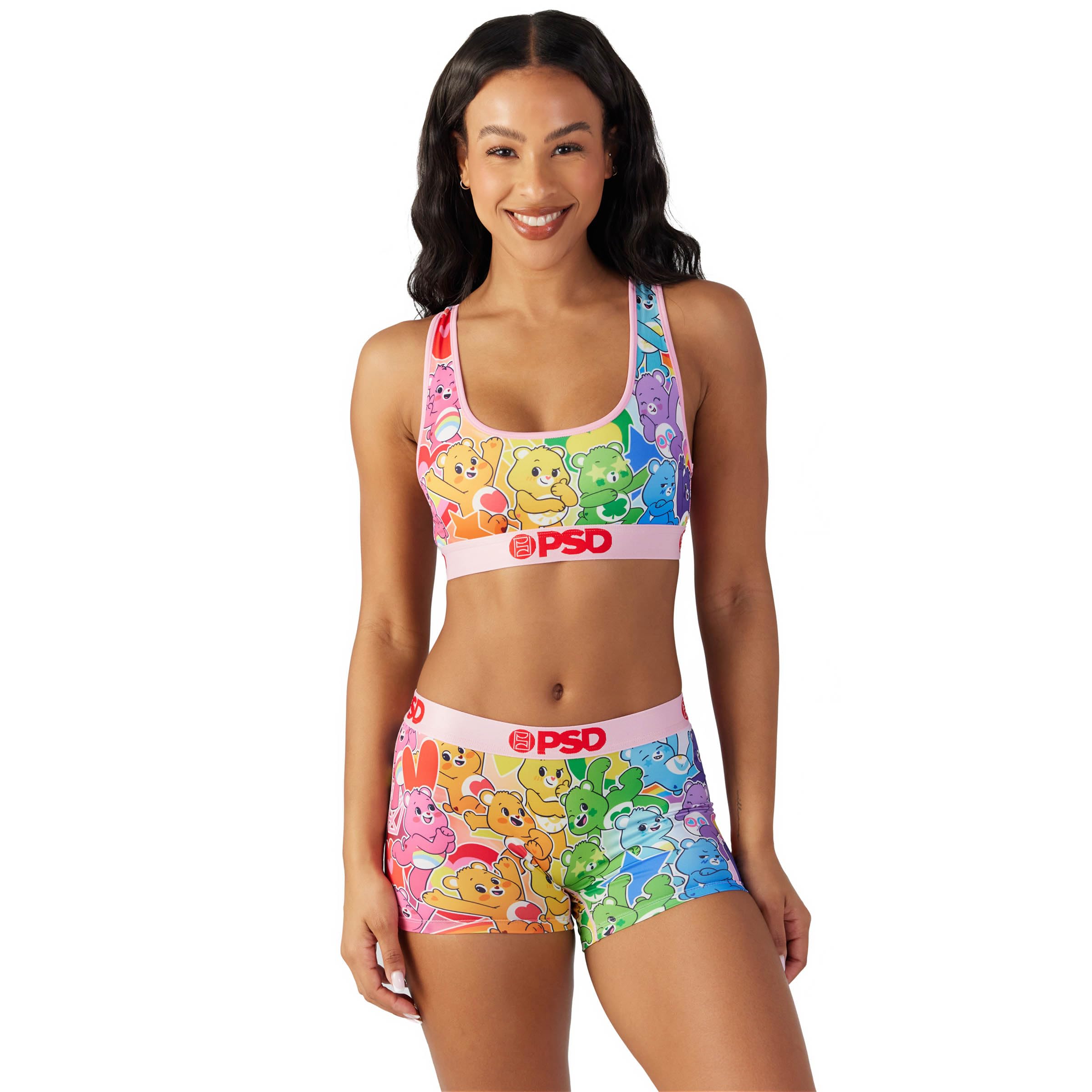 PSD Women's CB Rainbow Racerback Sports Bra for Women, Soft & Comfortable Exercise Bras for Women, Ideal for Yoga and Gym Workout