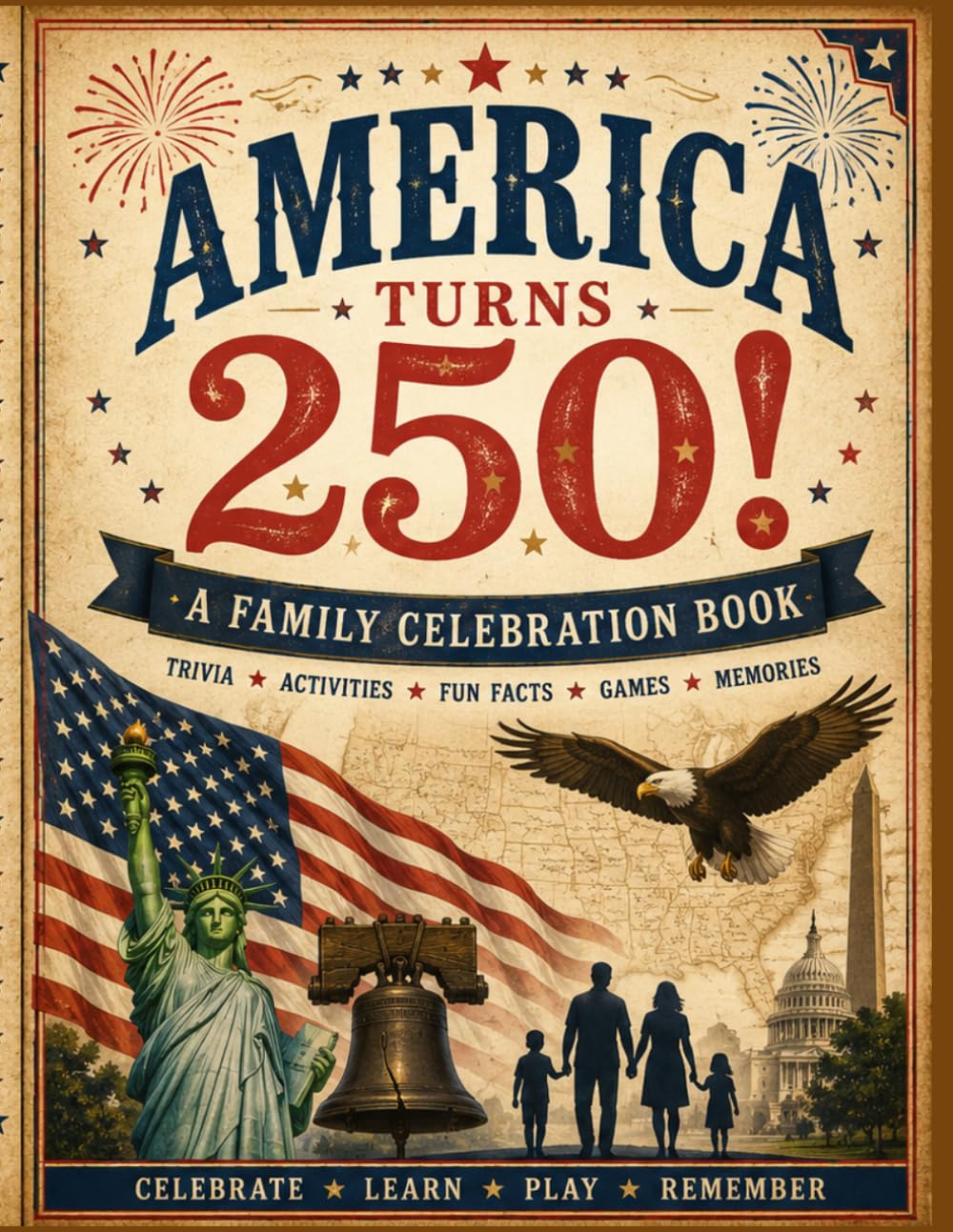 America Turns 250: A Family Activity & Memory Book: History, Puzzles, Games, Trivia & Keepsake Pages for Families Celebrating America’s 250th Anniversary