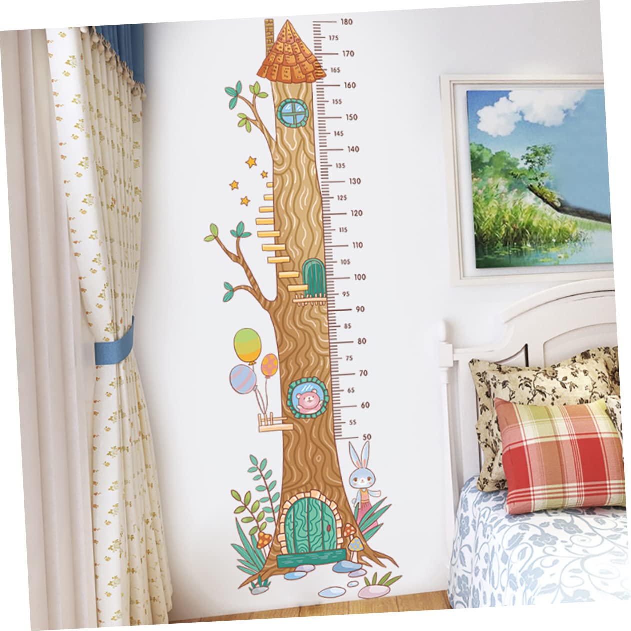 3D Self-Adhesive Height Growth Chart for Boys and Girls Accurate Measurement Wall Sticker for Home Decor 1 Sheet