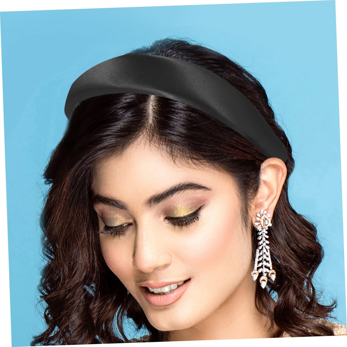 5pezzi Fascia Padded Satin Per e Ragazze Accessorio e Versatile Per Make-up Sport Boho