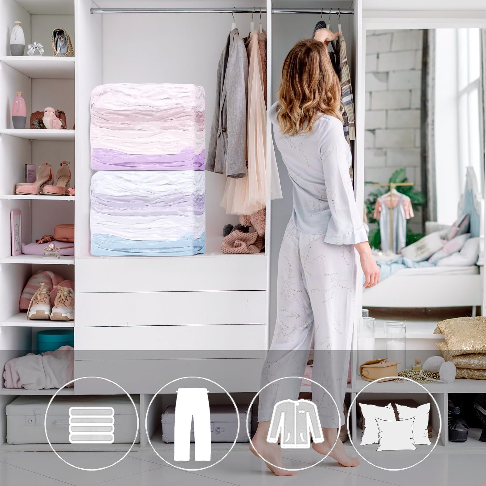 Liuoud Lot De 4 Sacs à Vêtements Transparents Pour Suspendre