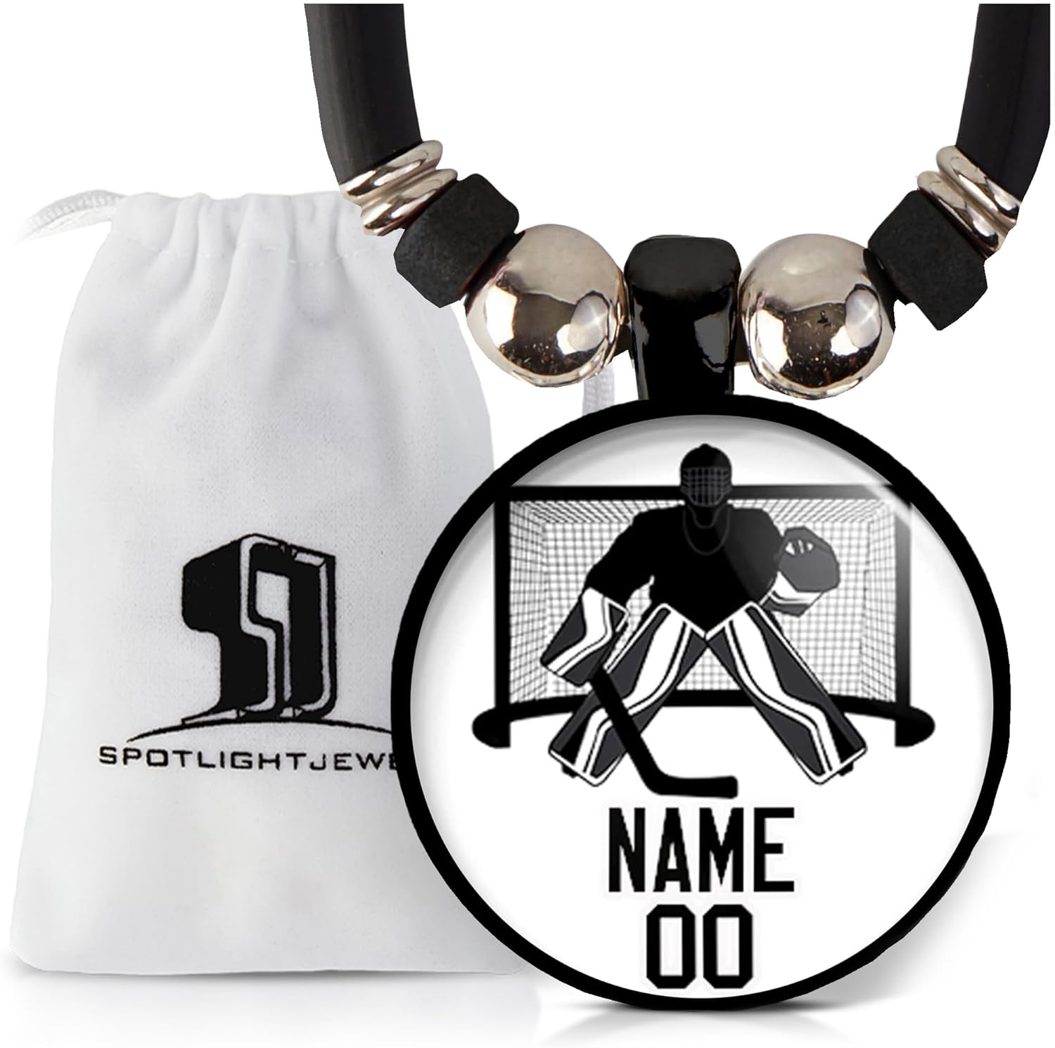 Personalized Hockey Necklace – Custom Name & Number Hockey Pendant, Customized Hockey Charm Jewelry Gift for Players & Fans, Sports Team Accessories