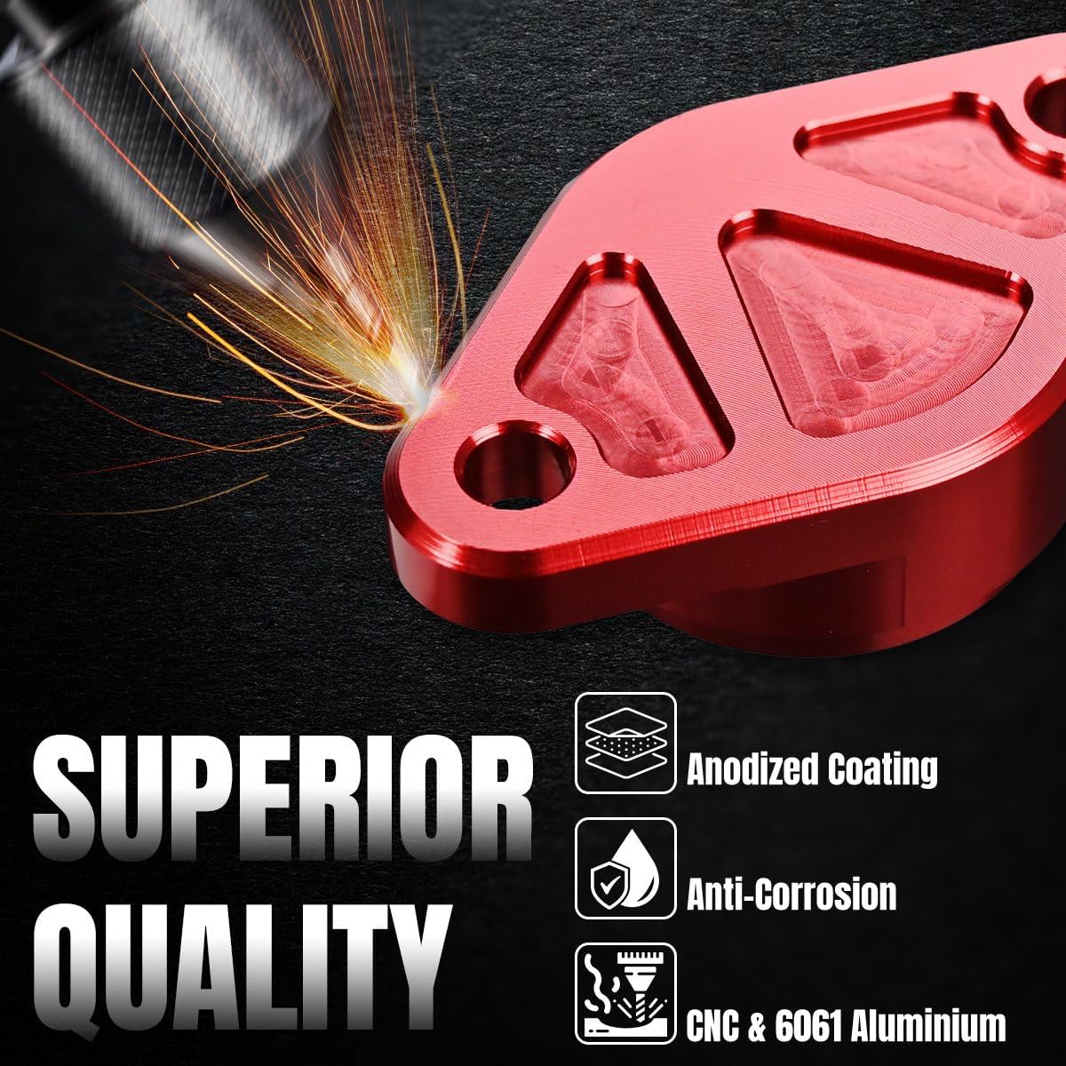 Canitu Red Bump Start Cover,Motorcycle Dirt Pit Billet Aluminum Front Guard Engine Cover Ventilation Start Cover Replacement for Kawasaki KLX110/L 2002-2023