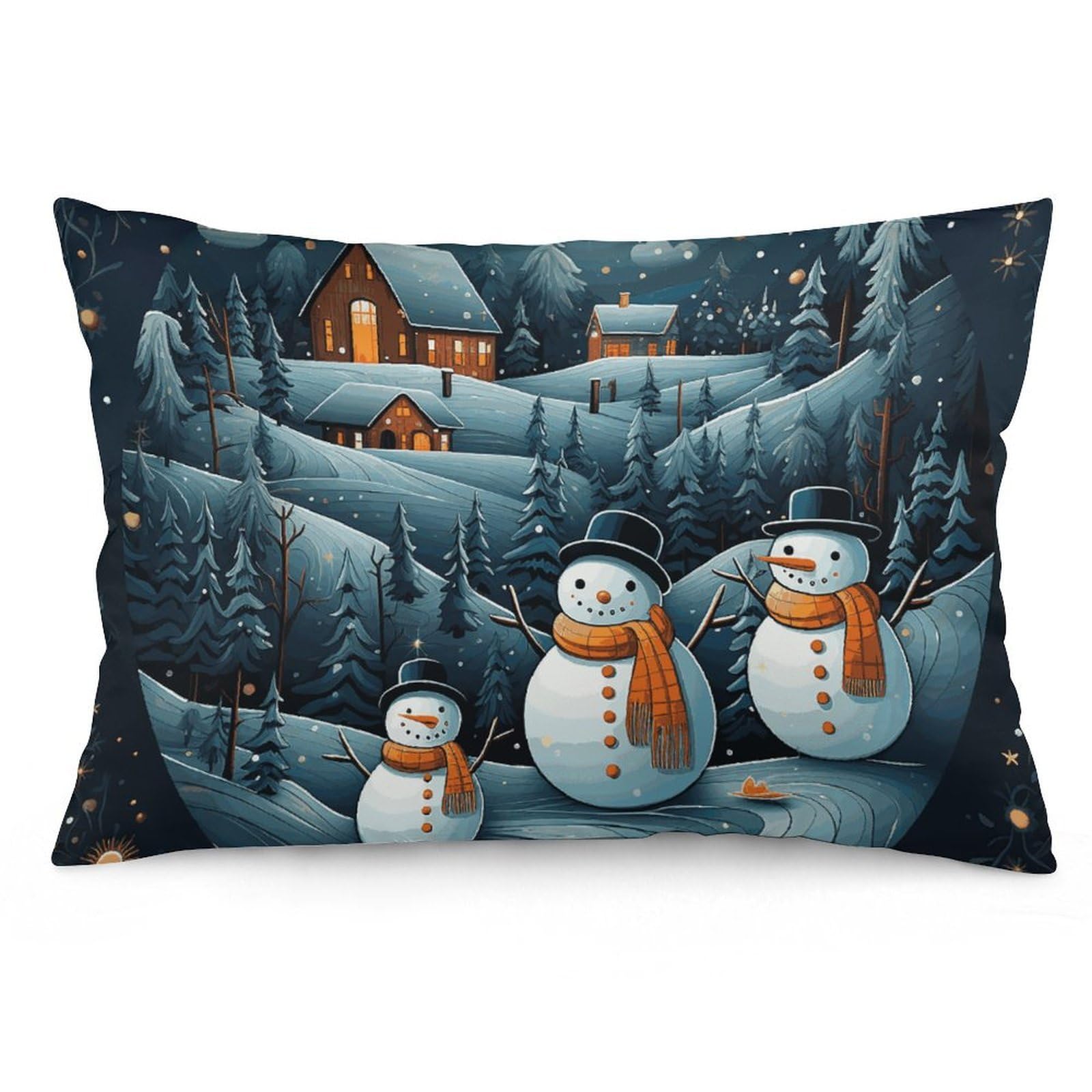 NTVOWPZO 2 Pack Decoration Throw Pillow Covers 20"x30" Pillowcases Covers Christmas Santa Penguin Pillowcases Modern Farmhouse Home Decor Sofa Cushions Covers for Couch Bed Living Room