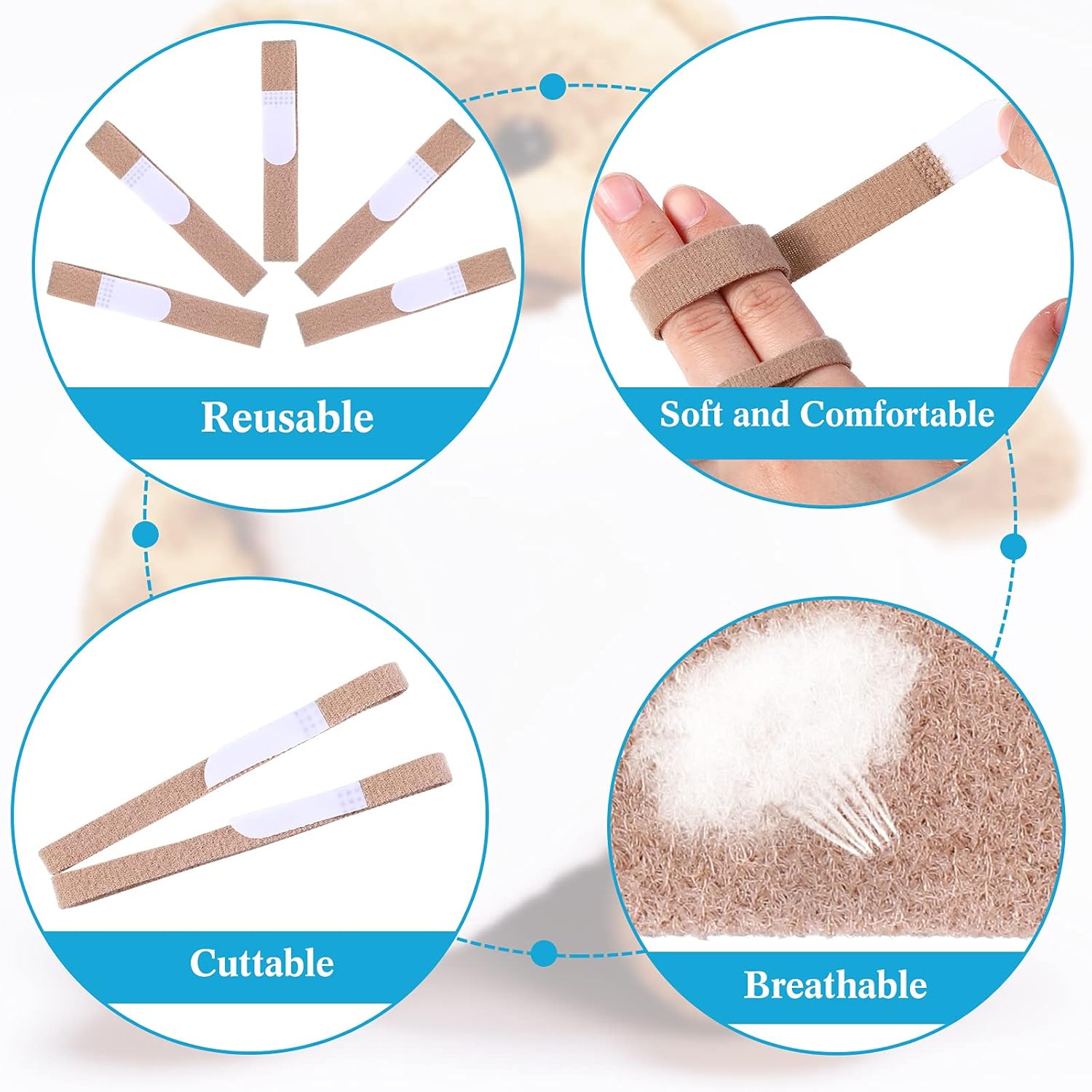 20 Pieces Buddy Finger Wraps Finger Loops Tapes for Broken Adjustable