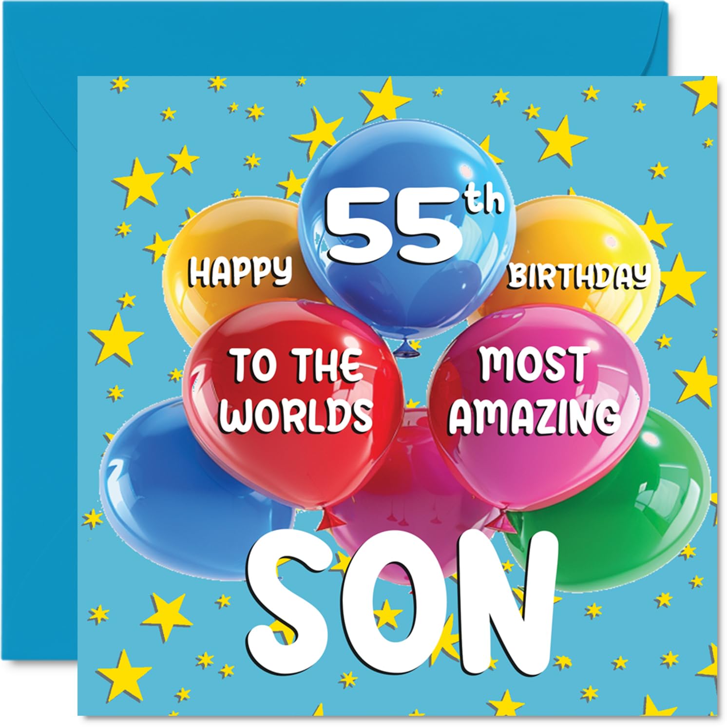 55th Son Birthday Card - World's Most Amazing Son - Happy 55th Birthday Card from Mum Dad, 145mm Age 55 Greeting Cards