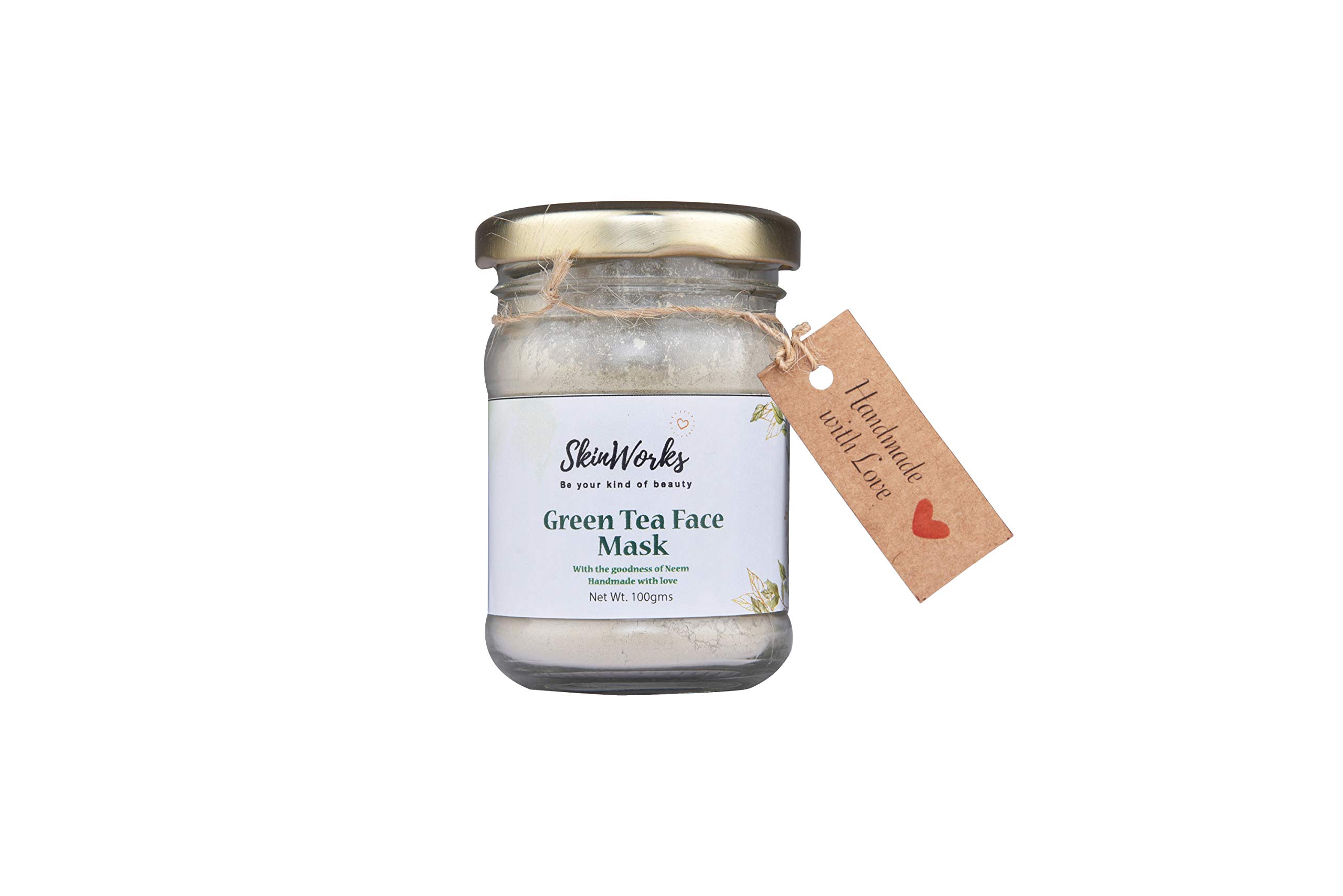 SkinWorks Green Tea Face Pack Mask Clay Mask for Acne and Clogged Pores/Oily Skin/Brighter, Glowing Skin/ 100% Vegan/Cruelty Free/Paraben Free (85 Gram, Green Tea)