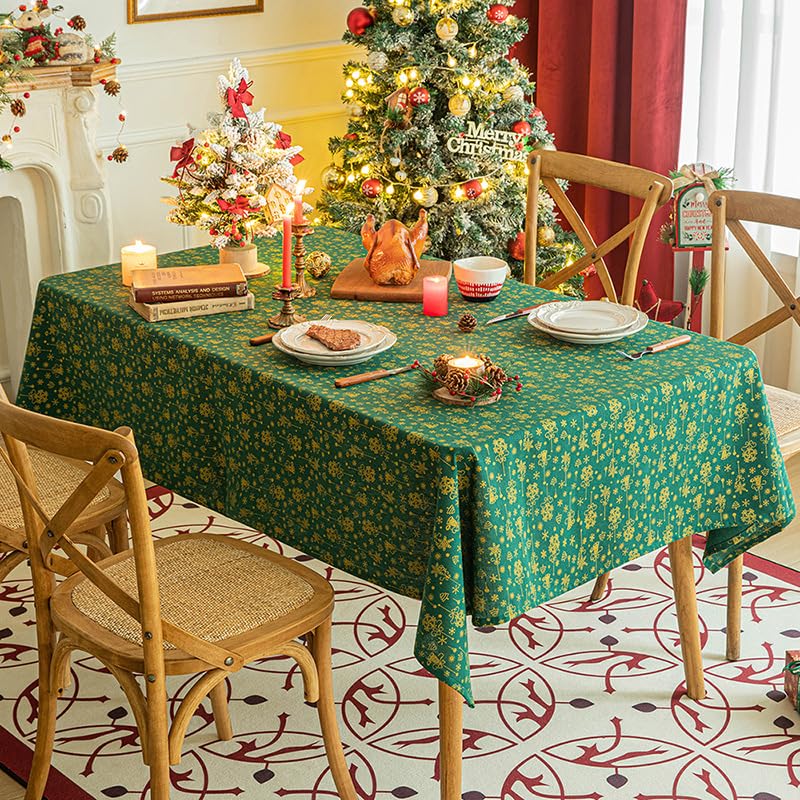 110x110cm Rote und grüne Weihnachtstischdecke, Tischdecke mit...