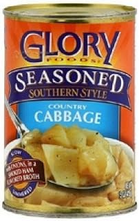 Glory Foods Seasoned Country Cabbage 15oz Cans, Pack of 6 - Ready-to-Eat Southern Flavored Veggies