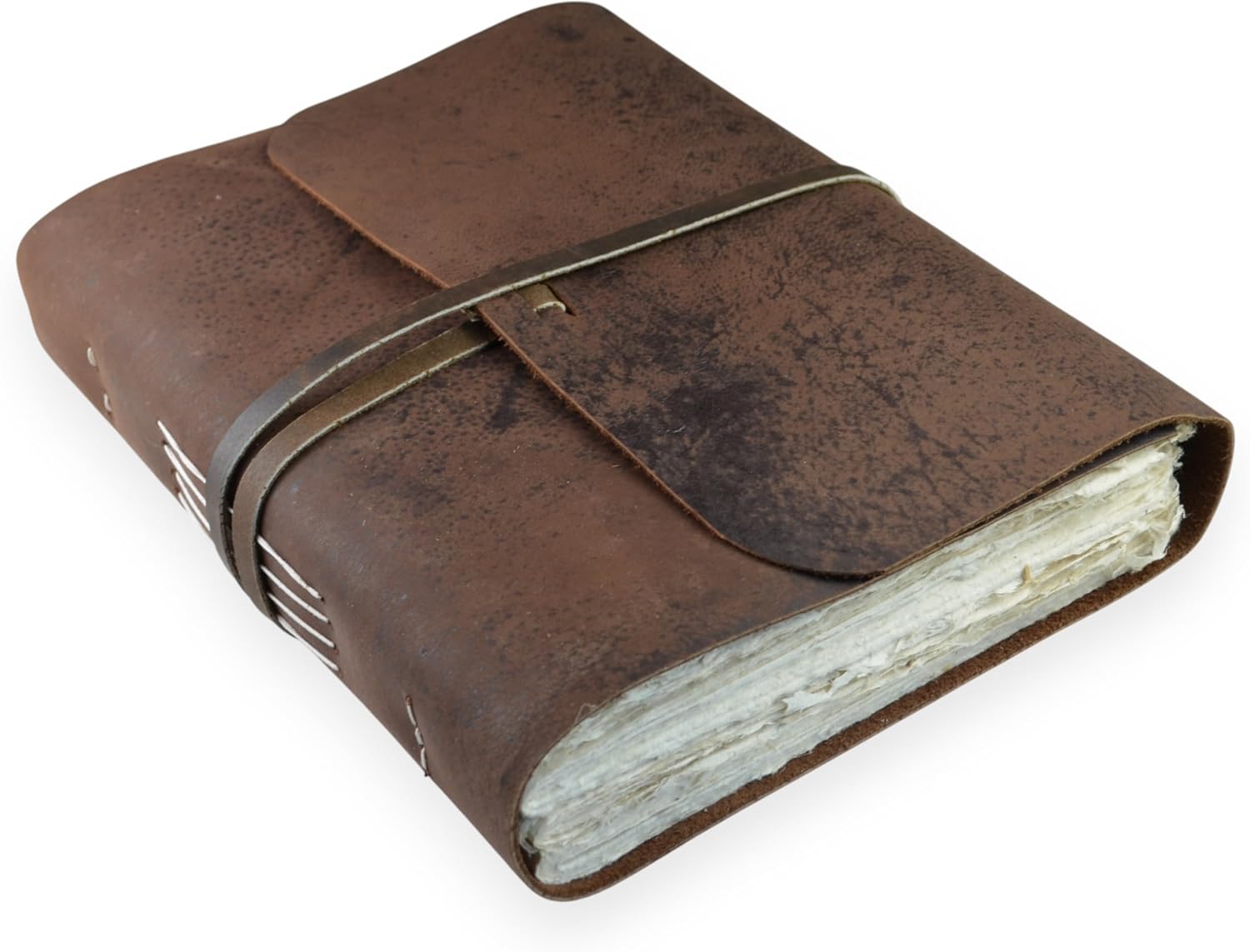 Kathmandu Valley Co. Everest Explorer Heritage Deluxe Edition, Vintage Leather Bound Journal with Handmade Heavyweight Tree-free Lokta Paper, Made in the Himalayas of Nepal, 8x10 inches (Extra Large)