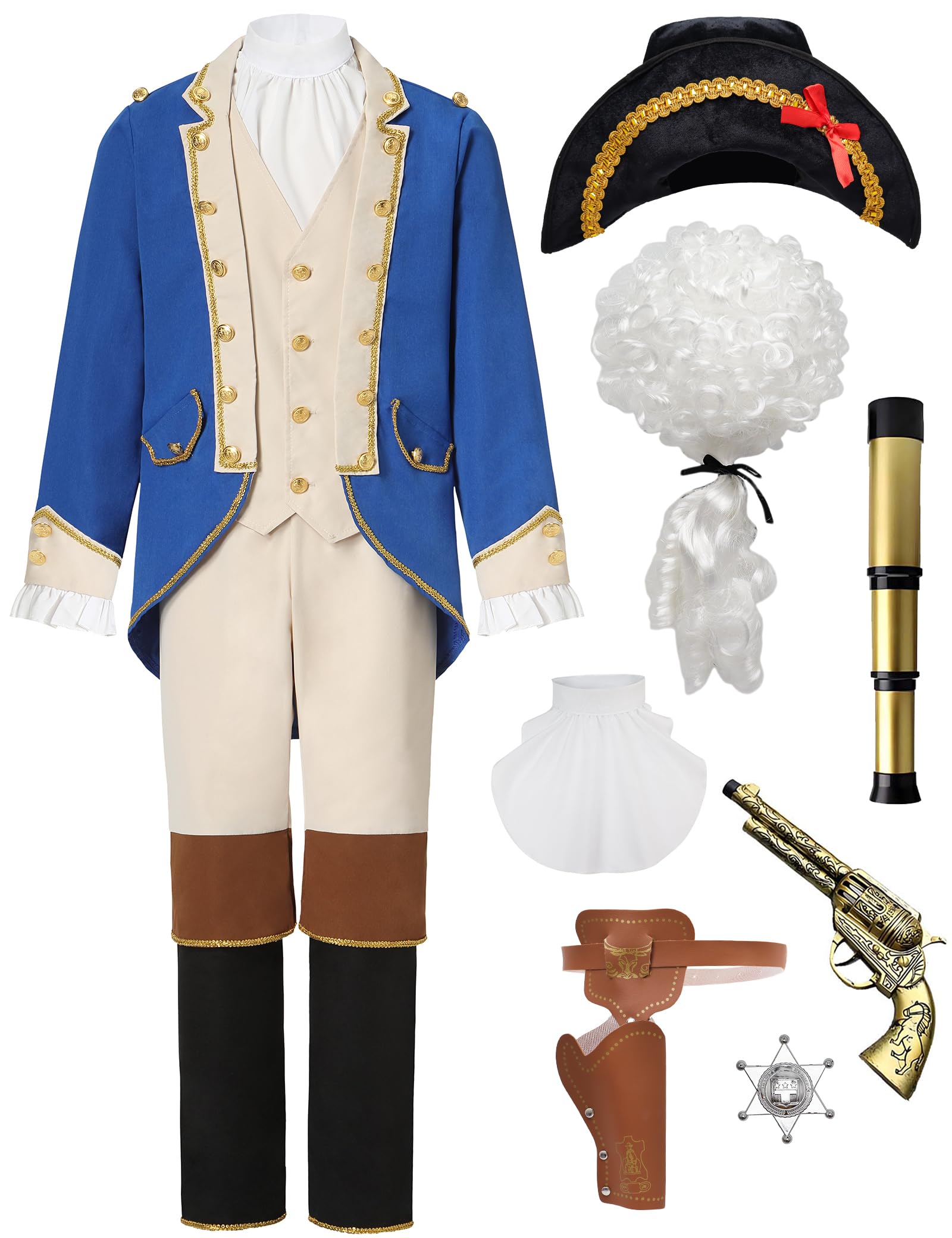 Founding Father Costume Boys Colonial Patriot Revolutionary War Costume Kids Boys