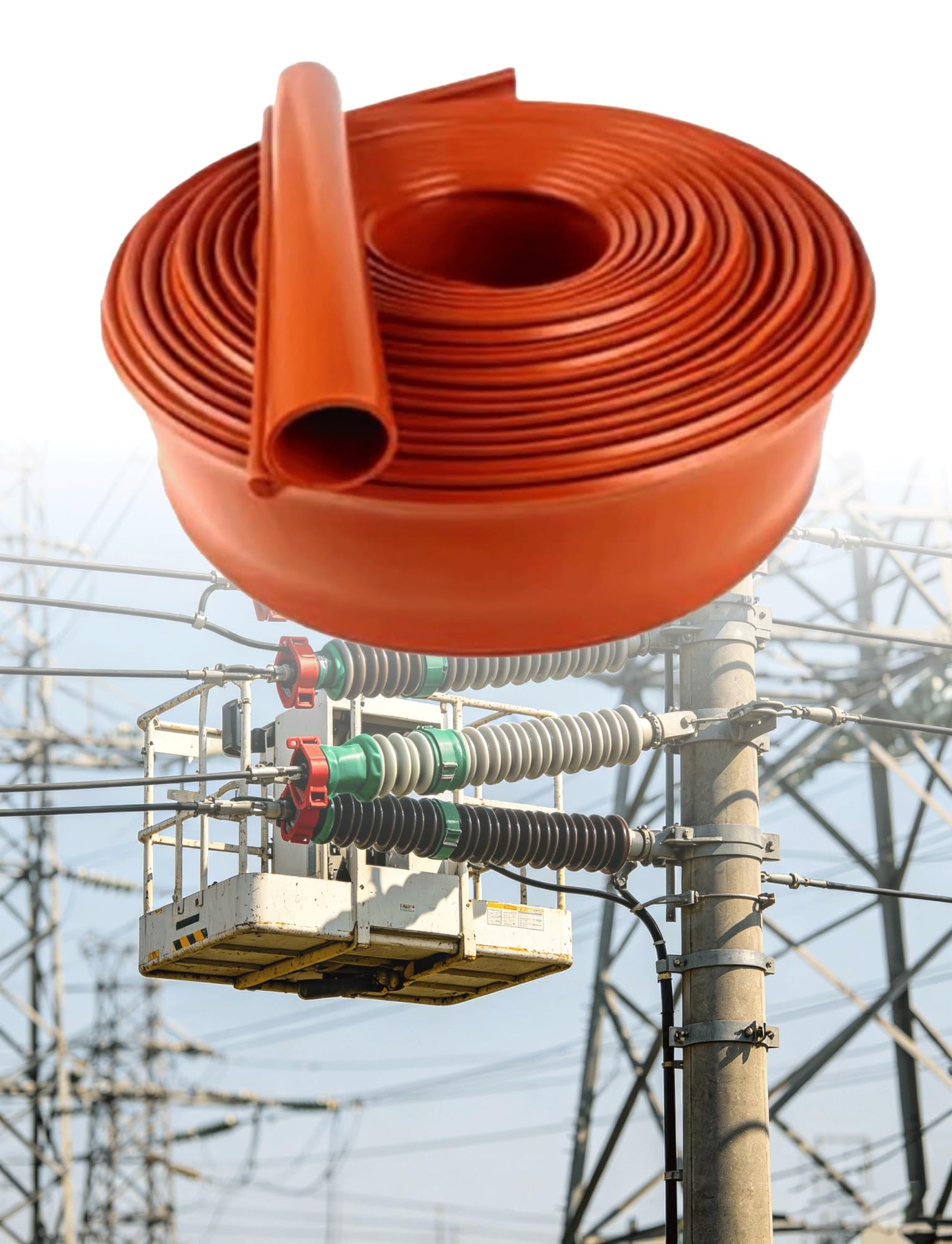 Manga aislante de alto voltaje con cierre a presión de 10kv contra descargas