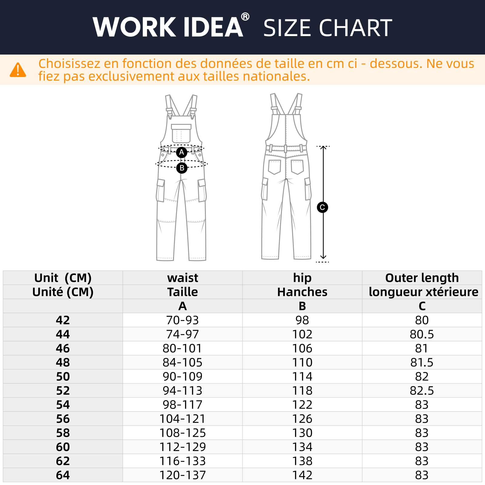 WORK IDEA Pantalon de Travail Stretch pour Hommes avec de Nombreuses Poches et Poches à Outils