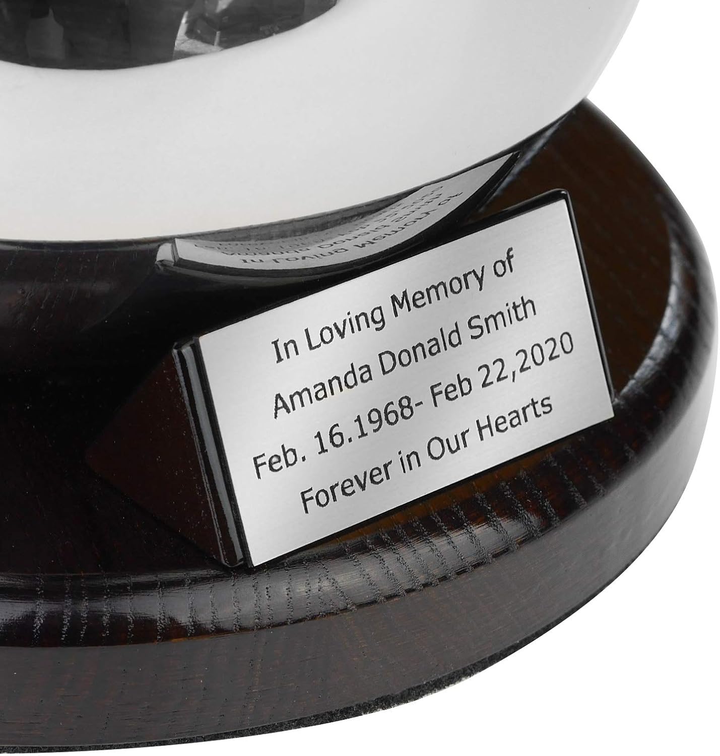 One-of-a-kind premium Cremation Urn for ashes Made from Stainless Steel URN Handmade Memorial ((XL) -25cm / 9,8" - Memorial Plaque)