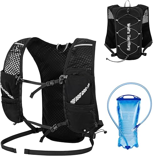 Miniatura 15 de Azarxis Hiking Hydration Pack 5L Running Backpack Daypack Vest with 2L Water Bladder for Women Men Cycling Biking Trail Race #02 Gris con una vejiga