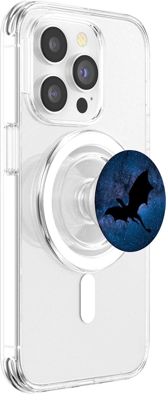 Dragon Flying Through The Galactic Sky With Stars PopSockets MagSafe PopGrip for iPhone