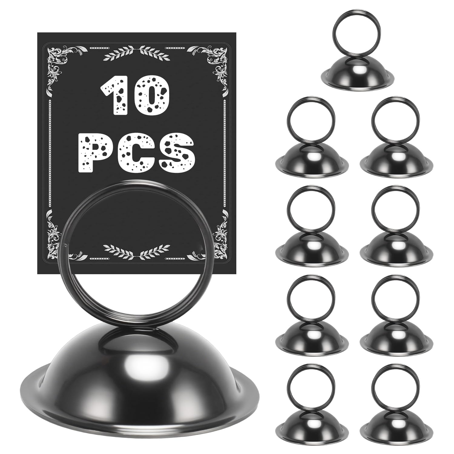 10Pcs Table Number Holder 2in Stainless Steel Place Card Stand Photo Holder