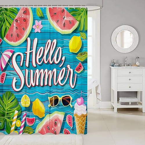 Miniatura 36 de Cortinas de ducha impermeables con diseño de barco pirata de caricaturas, tela de aventura marina, cortina de ducha de baño con peces submarinos,