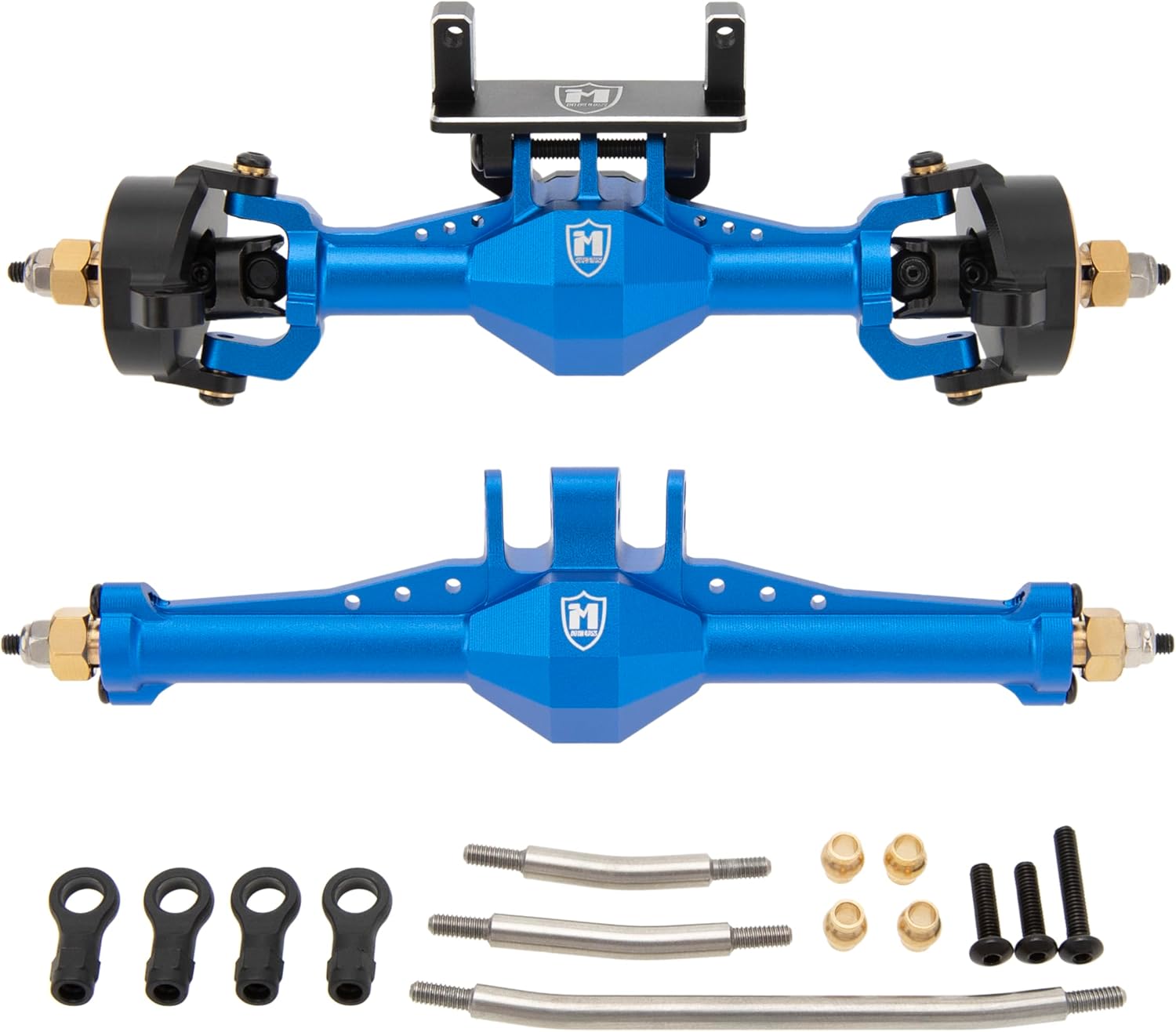 MEUS RACING 5mm ISO V2 TRX4M Axles with Adjustable Servo Mount for TRAXXAS 1/18 TRX4M RC Crawler (V1 Blue)