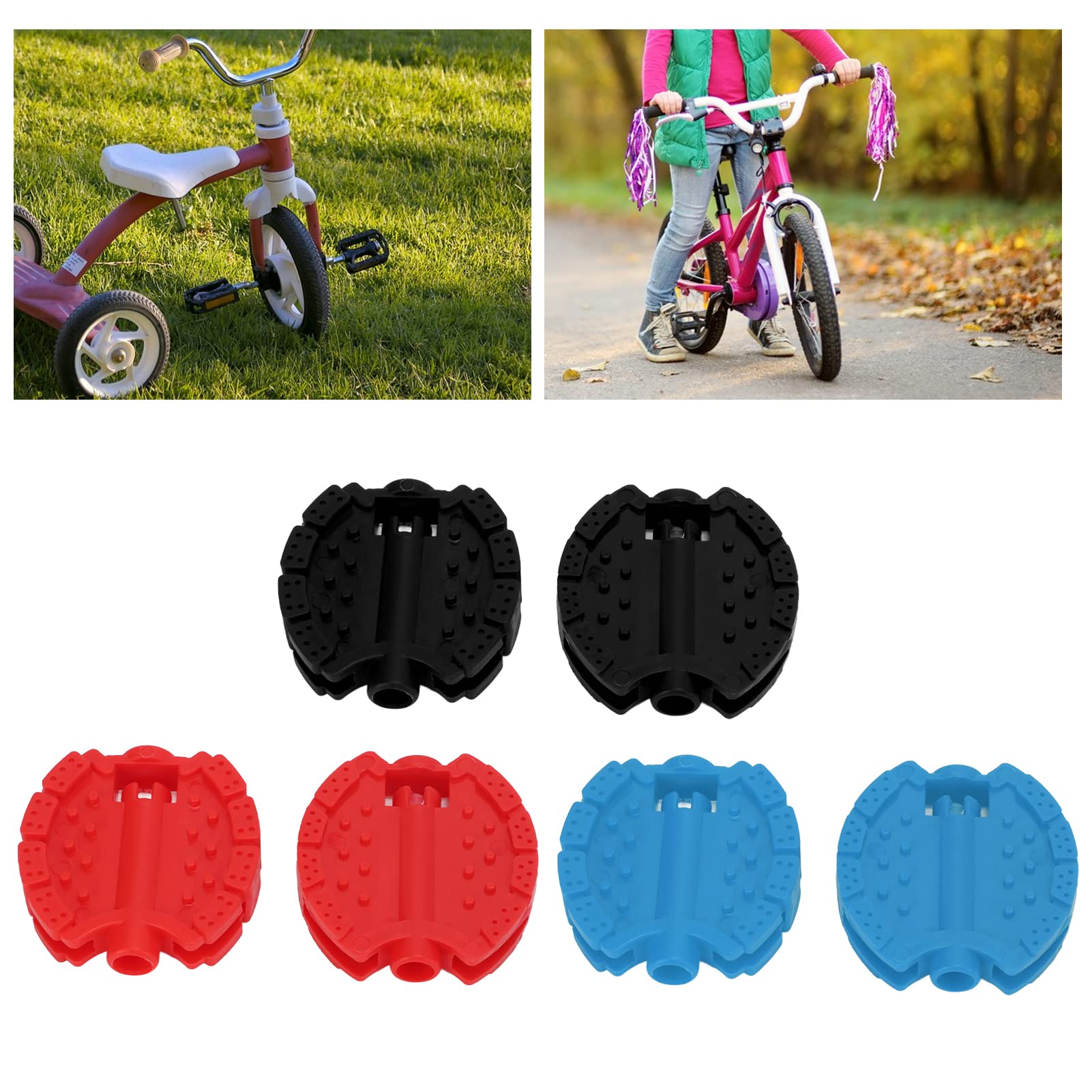Paire De Pédales Enfant Antidérapantes – Plastique Léger Double Roulement Pour Tricycle, Vélo Enfant, VTT Junior Noir
