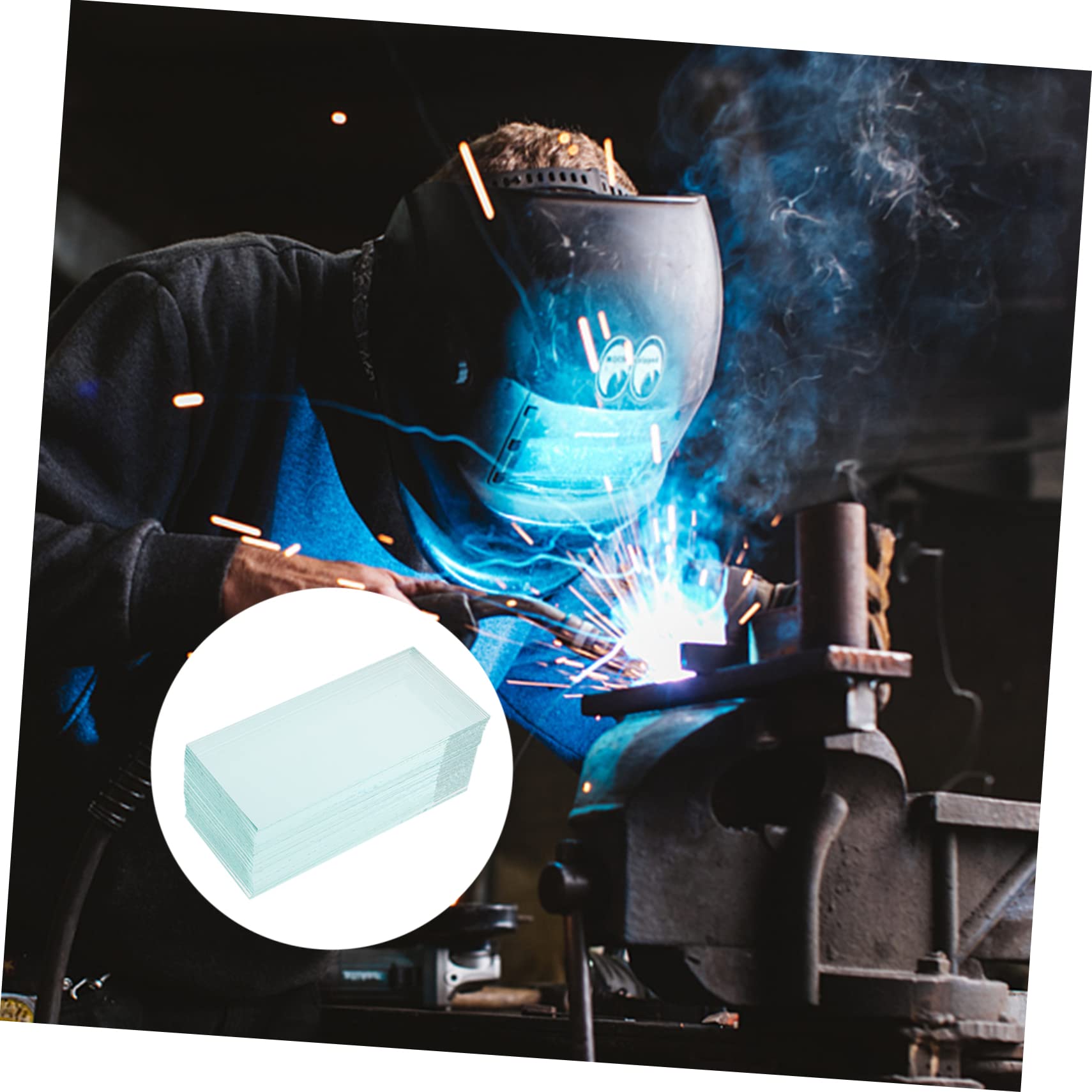 SHINEOFI 20Piezas Transparente De Reemplazo Para Casco De Soldadura Protección Interior Arañazos y Daños Para Uso Industrial