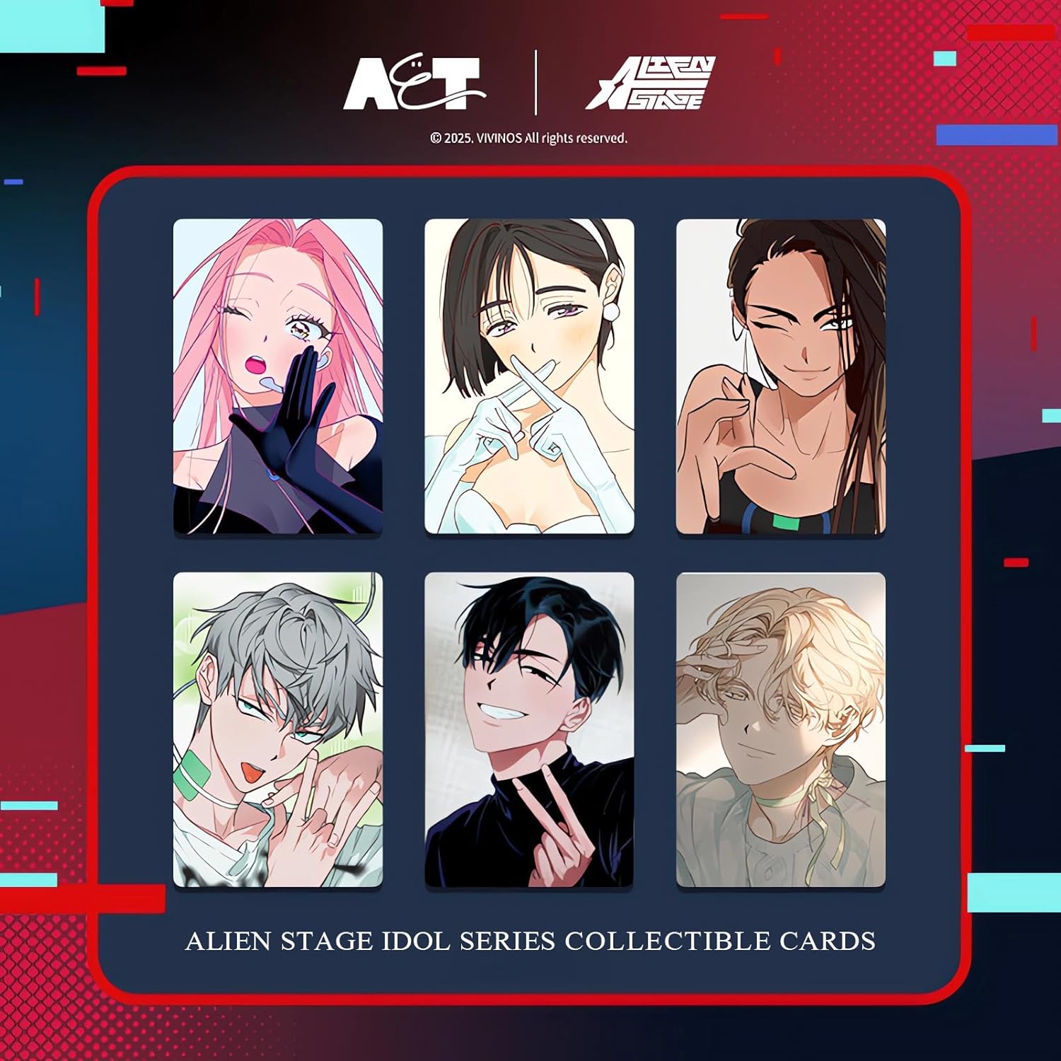 Alien Stage Idol Series Collectible Photocards – Officially Licensed ALNST 6-Card Pack, Premium Anime Merch for Fans